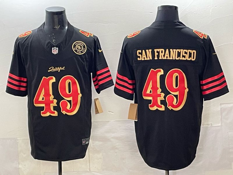 Men 2025 San Francisco 49ers #49 San francisco black 5th generation Nike Limited NFL Jersey style 002